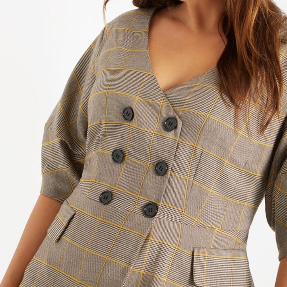 Eloquii Puff Sleeve Peplum Blazer